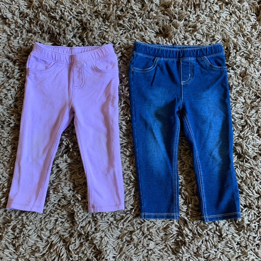 two pairs of 18M jumping bean jeggings